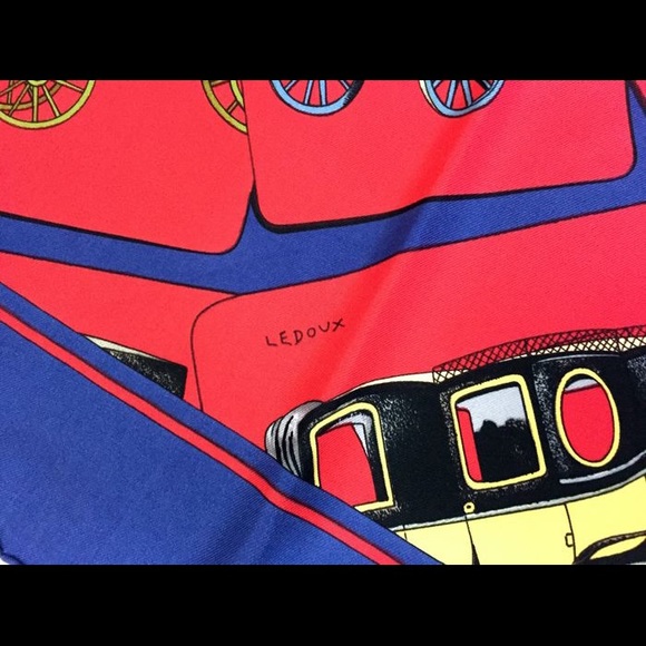 Flawless Hermès Vintage Carrosserie, By Philip Ledoux Silk Scarf - Picture 7 of 7